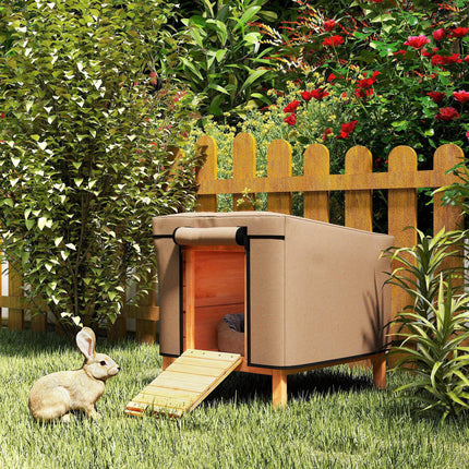 Waterproof Rabbit Hutch Cover for X-D2-0047 and Similar Models 43x52x37 cm - Brown