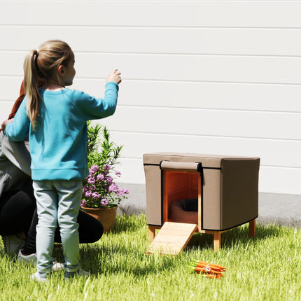 Waterproof Rabbit Hutch Cover for X-D2-0047 and Similar Models 43x52x37 cm - Brown