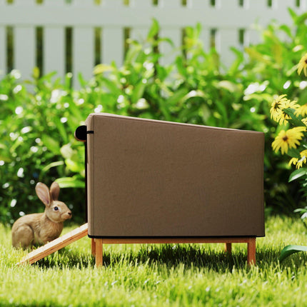 Waterproof Rabbit Hutch Cover for X-D2-0047 and Similar Models 43x52x37 cm - Brown