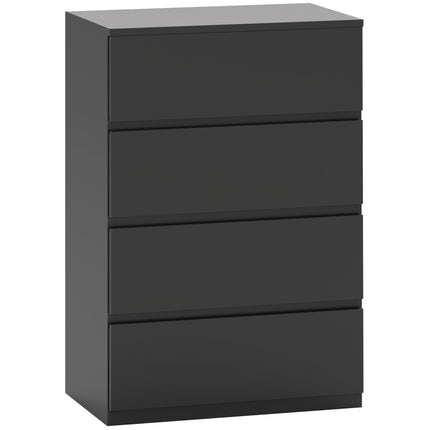 4-Drawer Chest of Drawers Storage Cabinet Modern Bedroom Dresser - Black