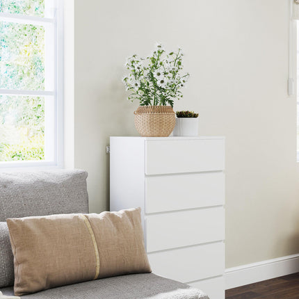 5-Drawer Chest of Drawers Storage Cabinet Modern Bedroom Dresser - White