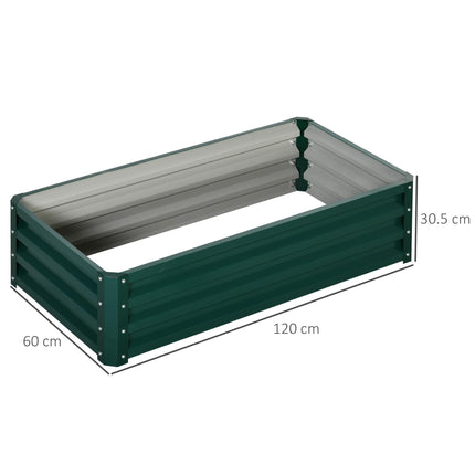 Set of 2 Raised Beds for Garden, Galvanised Outdoor Planters for Herbs Vegetable