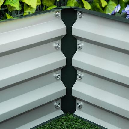 Set of 2 Raised Beds for Garden, Galvanised Outdoor Planters for Herbs Vegetable