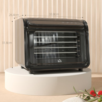 Six-Tray Food Dehydrator 35-70°C with Timer Control - Black