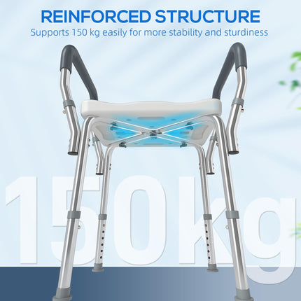 57-69cm Aluminium Frame Bath Seat - Light Blue