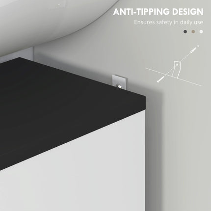 Modern Under-Sink Bathroom Cabinet with U Cut-Out 60x34x70cm - High Gloss White