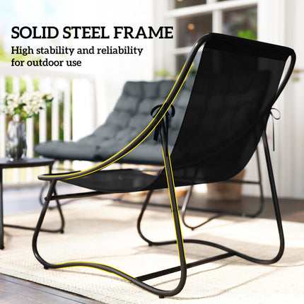 Four-Piece Curved Seat Garden Sofa Set with Table - Grey/Black