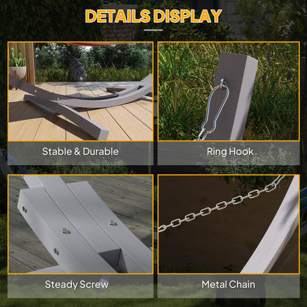 3.25m Universal Fit Wooden Hammock Stand Durable Solid Wood - Grey
