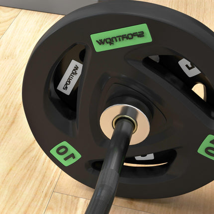 Curl Bar with 30kg Weight Plates, Barbell Bar for 5cm Weight Plates, Home Gym We