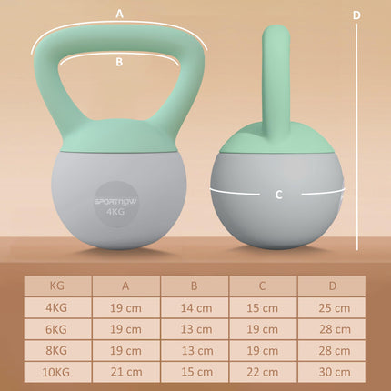 4kg/6kg/8kg/10kg Soft Kettlebell, Kettle Bell with Non-Slip Handle, for Home Gym