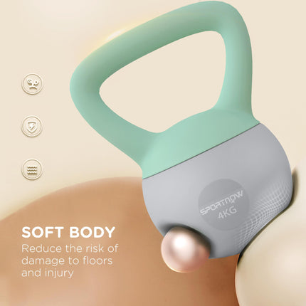 4kg/6kg/8kg/10kg Soft Kettlebell, Kettle Bell with Non-Slip Handle, for Home Gym