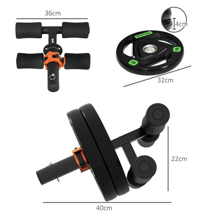 Tib Bar with 2 x 10kg Olympic Weight Plates, Tibialis Trainer Calf Raise Machine