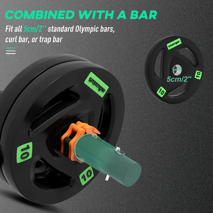 Tib Bar with 2 x 10kg Olympic Weight Plates, Tibialis Trainer Calf Raise Machine