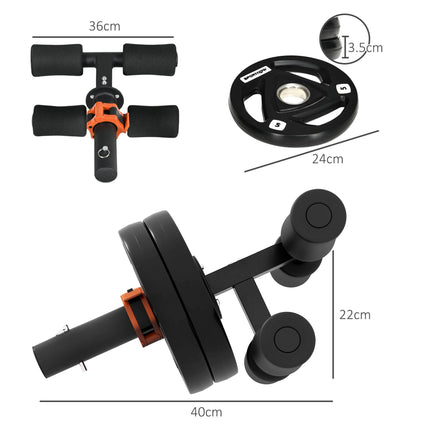 Tib Bar with 2 x 5kg Olympic Weight Plates for Shin Splints & Knee Pain Relief - Black