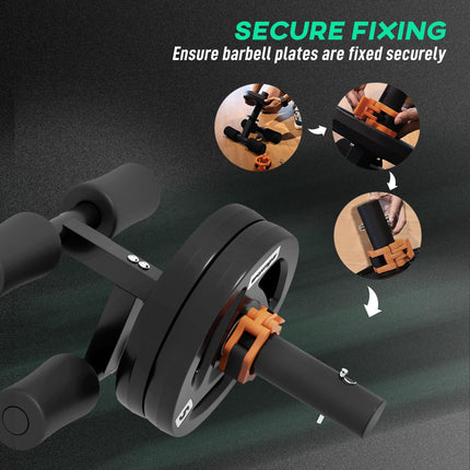 Tib Bar with 2 x 5kg Olympic Weight Plates for Shin Splints & Knee Pain Relief - Black