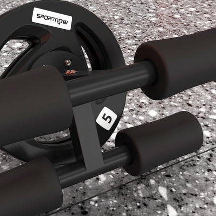 Tib Bar with 2 x 5kg Olympic Weight Plates for Shin Splints & Knee Pain Relief - Black