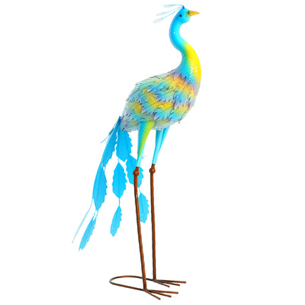 Peacock Metal Garden Statue with Stakes 83cm - Multicolour