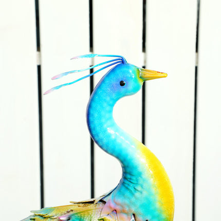 Peacock Metal Garden Statue with Stakes 83cm - Multicolour