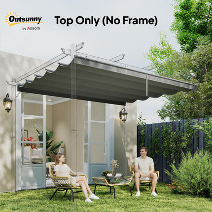 Retractable Pergola Shade Cover Replacement Canopy 3x3 Metres - Light Grey