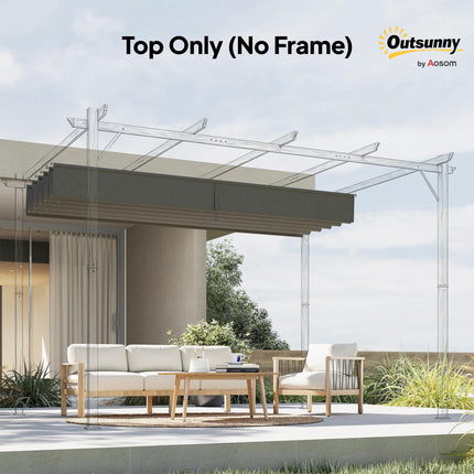 Retractable Pergola Shade Cover Replacement Canopy 3x3 Metres - Light Grey