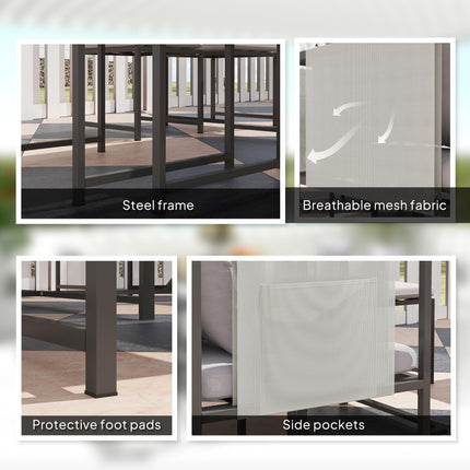 9 Piece Steel Frame Garden Dining Set with Cushions - Grey