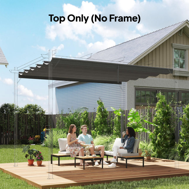 Retractable Pergola Shade Cover Replacement Canopy for 4 x 3 m Pergola - Light Grey