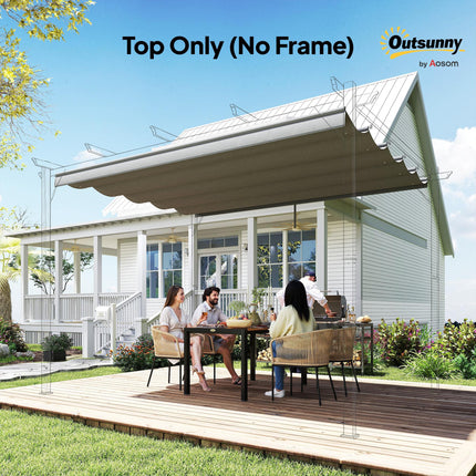 Retractable Pergola Shade Cover Replacement Canopy for 4 x 3 m Pergola - Light Grey