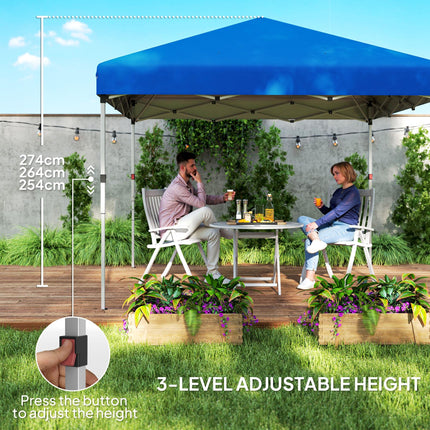 3 x 3 Metre Pop Up Gazebo Set with Sidewalls and Wheeled Bag - Blue