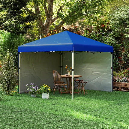3 x 3 Metre Pop Up Gazebo Set with Sidewalls and Wheeled Bag - Blue