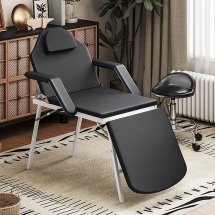 Portable Massage Table, 3 Section Adjustable Beauty Bed with Face Hole for Spa,