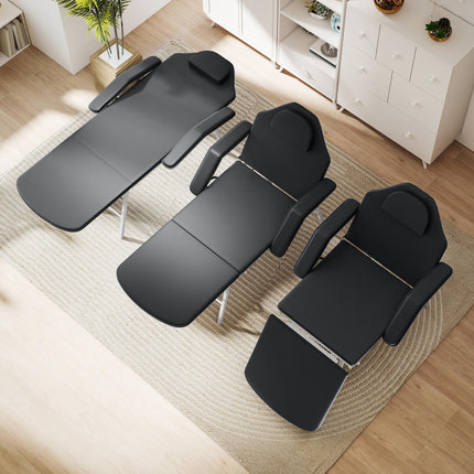 Portable Massage Table, 3 Section Adjustable Beauty Bed with Face Hole for Spa,