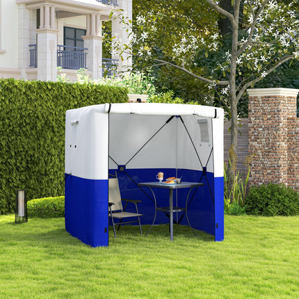 2m 2-Piece Pop-Up Gazebo with Mesh Windows and Sides - Dark Blue