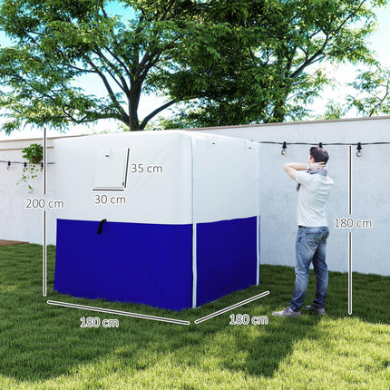 2m 2-Piece Pop-Up Gazebo with Mesh Windows and Sides - Dark Blue