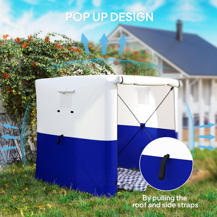 2m 2-Piece Pop-Up Gazebo with Mesh Windows and Sides - Dark Blue