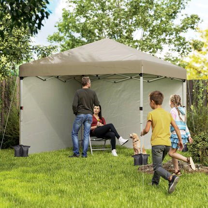 3 x 3 Metre Pop Up Gazebo Set with Sidewalls and Wheeled Bag - Khaki