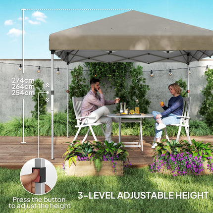 3 x 3 Metre Pop Up Gazebo Set with Sidewalls and Wheeled Bag - Khaki