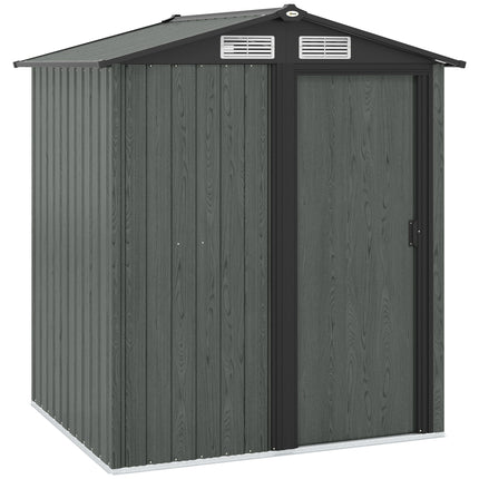 4.3 x 5ft Outdoor Garden Storage Shed - Grey Wood Effect
