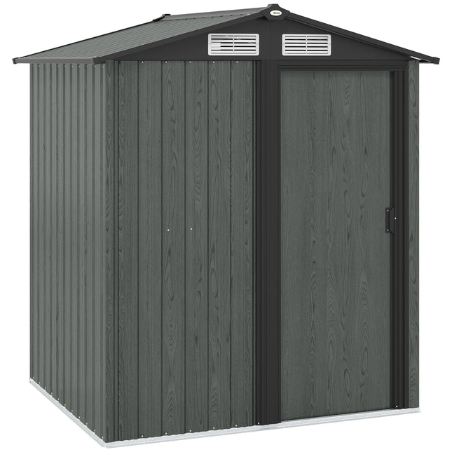 4.3 x 5ft Outdoor Garden Storage Shed - Grey Wood Effect