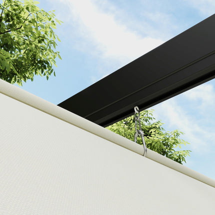 2 x 3m Lean To Steel Pergola with Sliding Fabric Canopy - Khaki