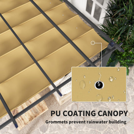 3 x 3m Aluminium Pergola, with Retractable Roof - Khaki