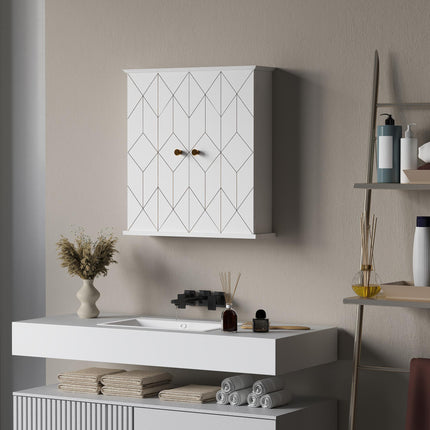 Bathroom Cabinet Wall Mounted, Bathroom Wall Cabinet Medicine Cabinet with 2 Doo