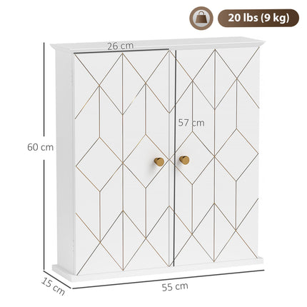 Bathroom Cabinet Wall Mounted, Bathroom Wall Cabinet Medicine Cabinet with 2 Doo