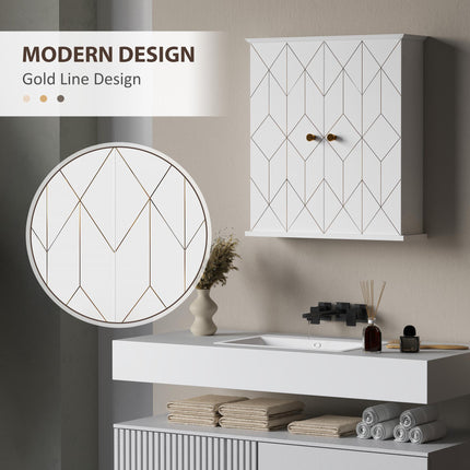 Bathroom Cabinet Wall Mounted, Bathroom Wall Cabinet Medicine Cabinet with 2 Doo