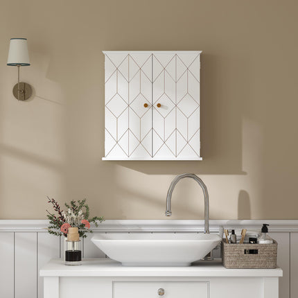 Bathroom Cabinet Wall Mounted, Bathroom Wall Cabinet Medicine Cabinet with 2 Doo