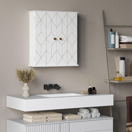 Bathroom Cabinet Wall Mounted, Bathroom Wall Cabinet Medicine Cabinet with 2 Doo