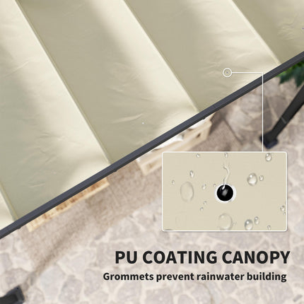 3 x 4m Aluminium Pergola, with Retractable Roof - Grey/Khaki