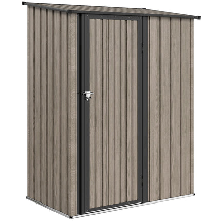5ft x 3ft Metal Garden Storage Shed with Lockable Door - Light Grey