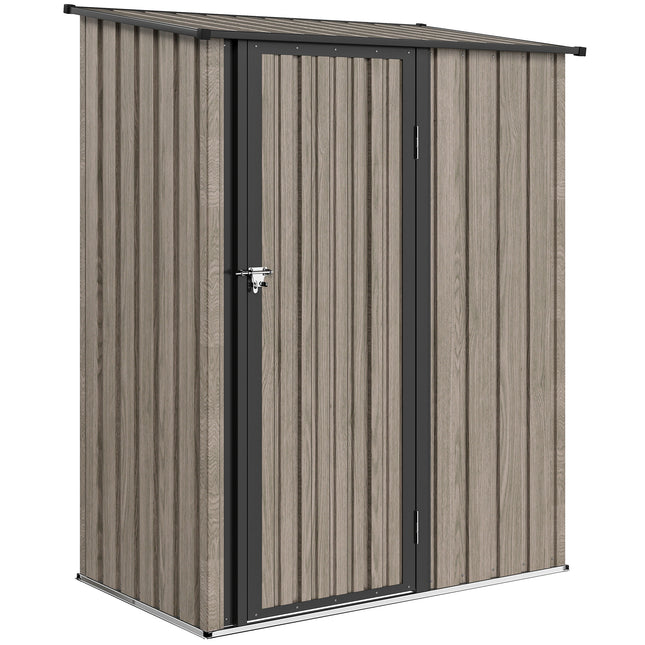 5ft x 3ft Metal Garden Storage Shed with Lockable Door - Light Grey