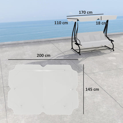 145 x 200Wcm Swing Chair Canopy Replacement - Light Grey