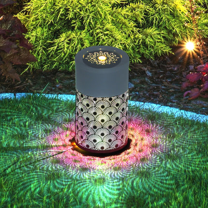 30 cm Tall Garden Waterfall Fountain with LED Lights and Pump, Garden Water Feat